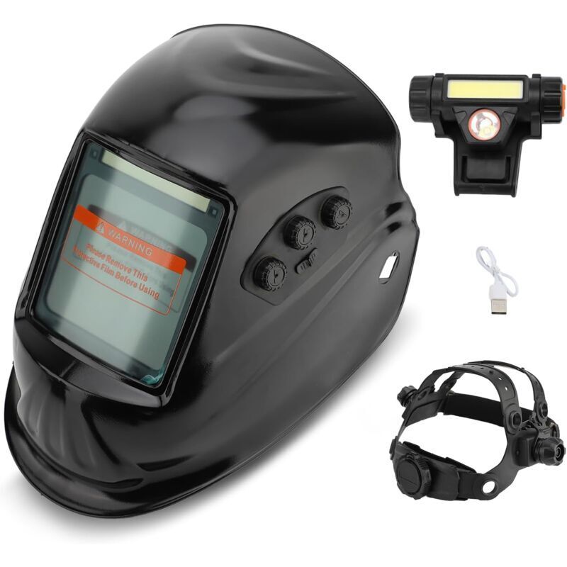 Automatisch Abdunkelnder Schweißhelm 4/9-13 Din – Weites Sichtfeld – Solarbetriebenes Lcd-display – Schaltzeit 0,1 Bis 0,8 S – Geeignet Für Wig/mig/mma-schweißen