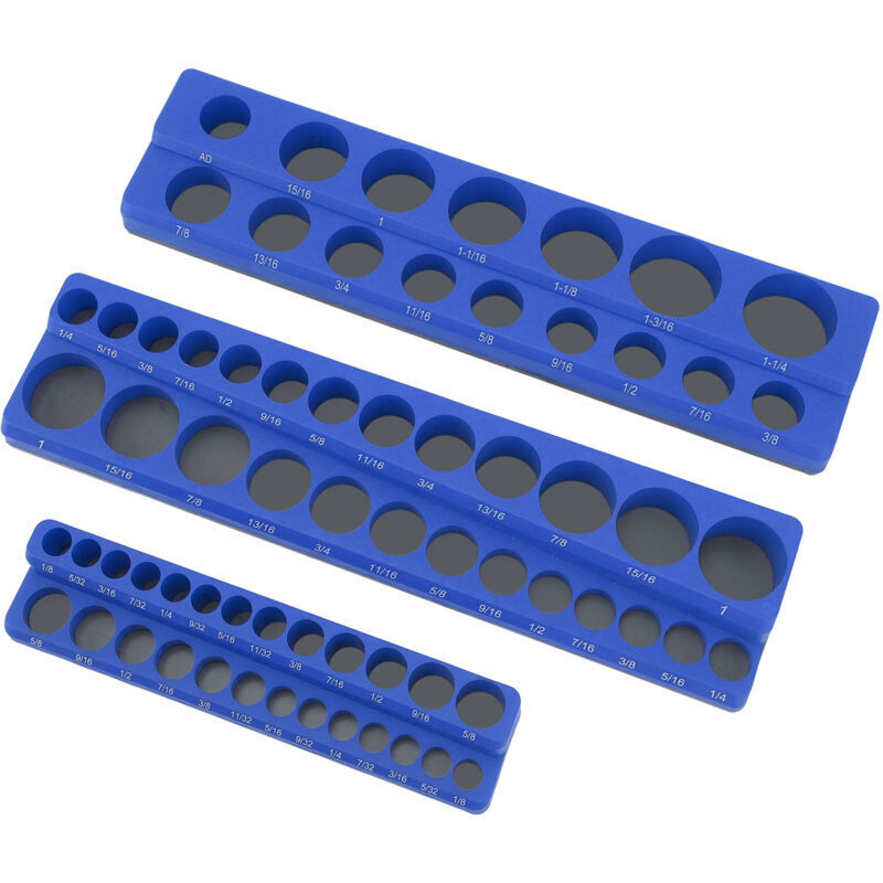 Set Mit 3 Magnetischen Steckschlüssel-organizern, 1/4", 3/8" Und 1/2" Antrieb, Tragbare Und Leistungsstarke Aufbewahrungsschale Für Metrische Werkzeugkästen.