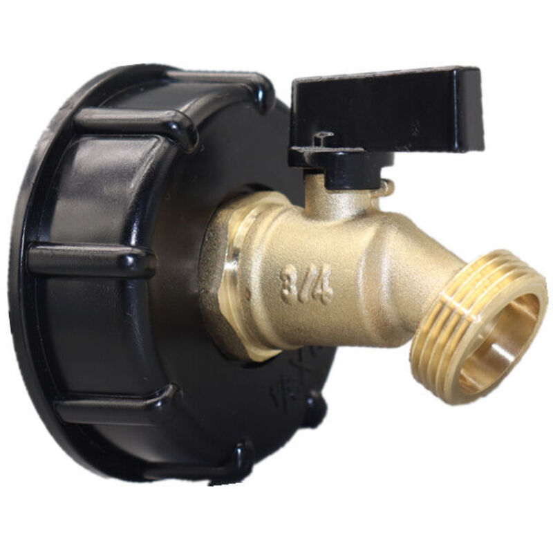 Ibc-wassertankadapter 275–330 L – G3/4-auslaufsichere Verschraubung – Messingventil Für Bewässerungs-/gartenschlauch