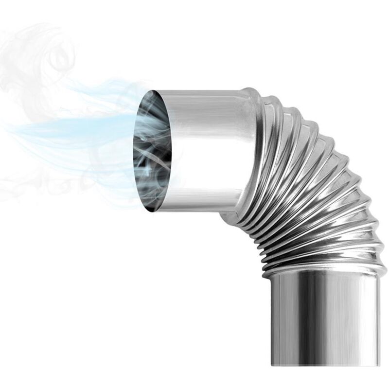 90°-winkelrohr Für Ofenabgasanlage – Ø 60 Mm – Stahl – Winkel-regenkappe Für Ofen