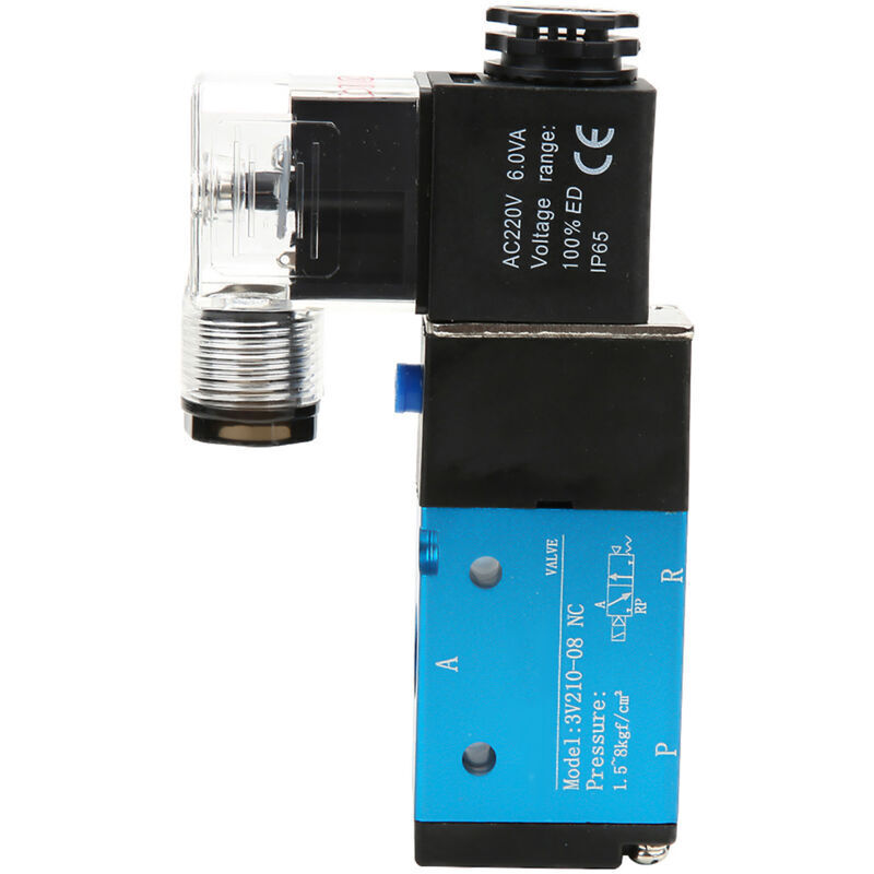 3v210-08 2-wege-magnetventil, Pt1/4"-anschluss, Druck 1,2 Mpa, Druck 170 Psi, Schutzart Ip65 (ac220v).
