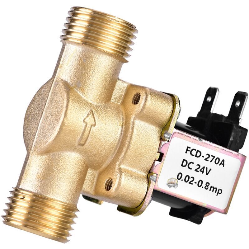 Elprico Messing-magnetventil, 1/2" Normalerweise Geschlossenes Wasser-magnetventil, 24v Dc, Magnetventil Zur Wassersteuerung.