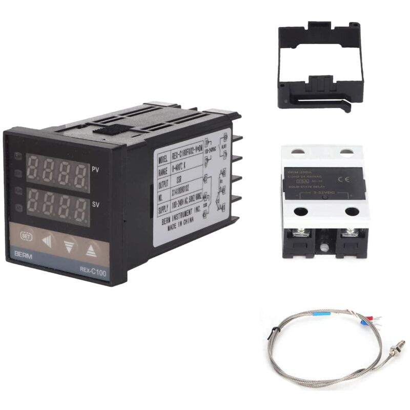 Rex-c100 Pid-temperaturregler, Digitales Thermostat-set (ac 110–240 V), 0–400 °c, Led-temperaturanzeige Mit Alarmfunktion