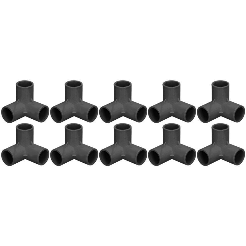 10 Stück 3-wege-pvc-fittings, Robuste Winkel-t-stücke, Pvc-rohrverbinder Für Wasserleitungen, Möbel, Gewächshäuser Und Zelte, Innendurchmesser 25 Mm