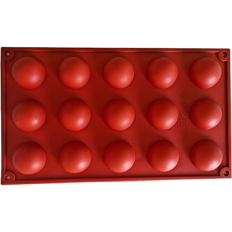 Halbkreisförmige Silikonform Mit 15 Mulden Für Schokoladenmousse-kuchen, Ideal Für Die Zubereitung Von Desserts.