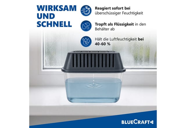 BlueCraft Luftentfeuchter-Nachfüllpack 10x 1kg Prills im Vliesbeutel für Granulat Box ohne Strom Nachfüller, Feuchtigkeitskiller - EFFEKTIV & SCHNELL Feuchtigkeit bekämpfen Keller, für Zuhause Schlafzimmer Wohnung Nachfüllbeutel gegen Schimmel