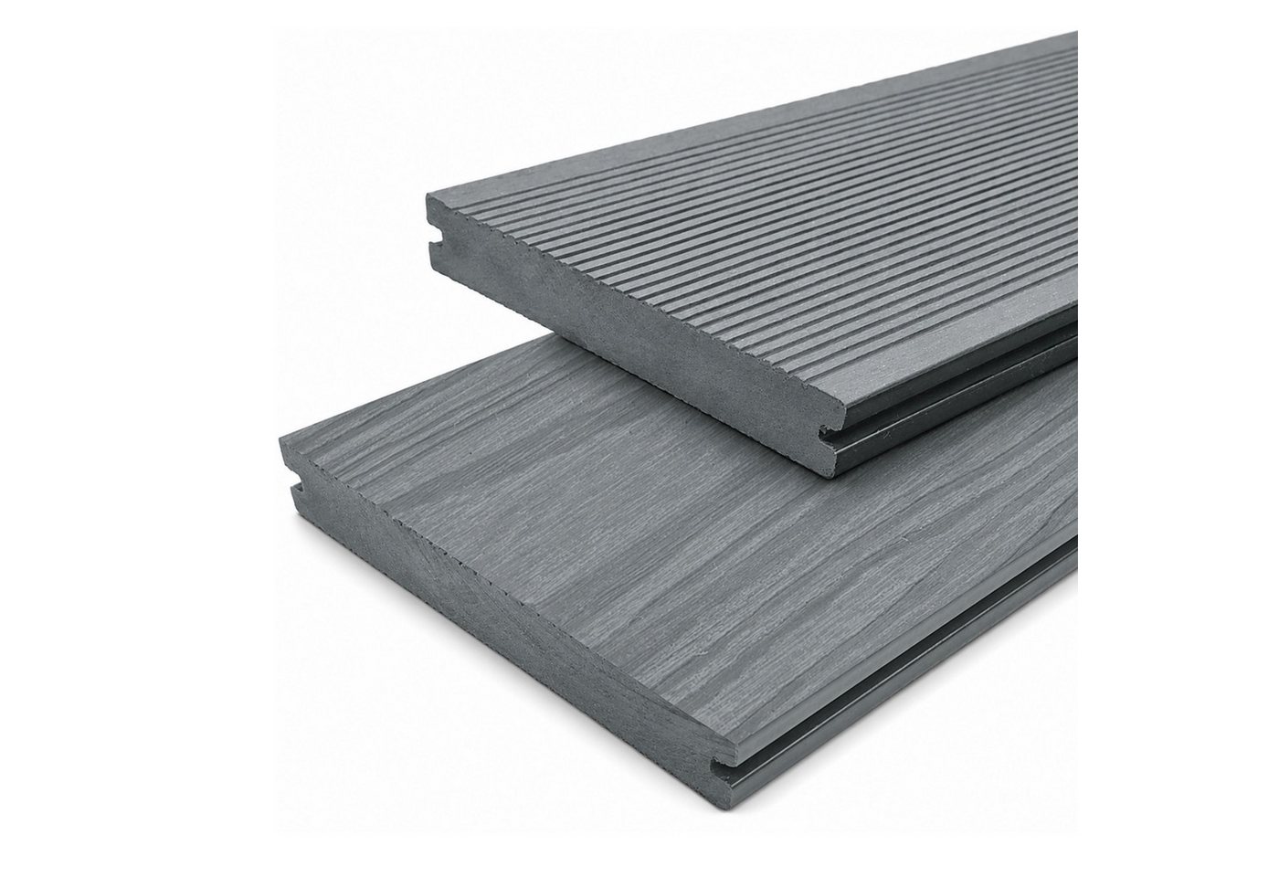 WPC Profi Terrassendielen WPC Terrassendielen Massiv MUSTER 15 cm steingrau, (Massivdiele, Musterstück 15 cm)