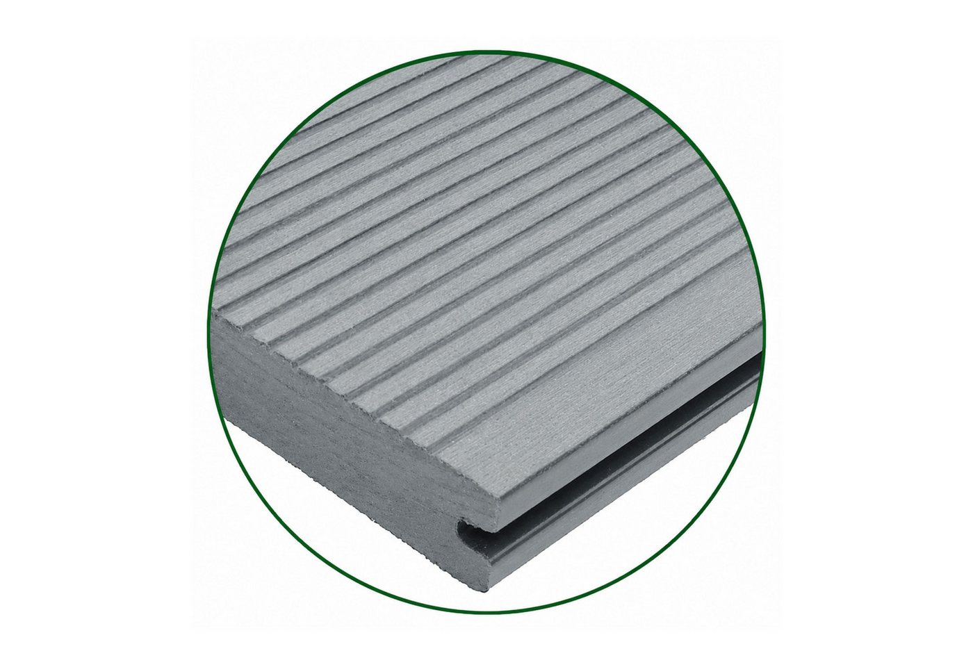 WPC Profi Terrassendielen WPC Terrassendielen Massiv MUSTER 15 cm steingrau, (Massivdiele, Musterstück 15 cm) Bild 2