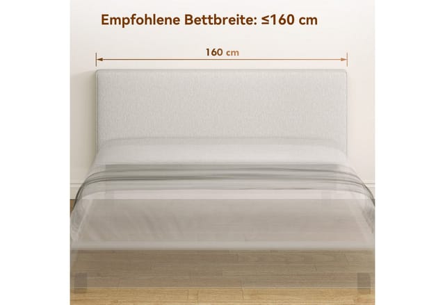 HOMCOM Kopfteil gepolstert Wandkissen mit Leinenoptik, (Bettkopfteil, 1 St., gepolstertes Kopfteil), für Schlafzimmer, Cremeweiß