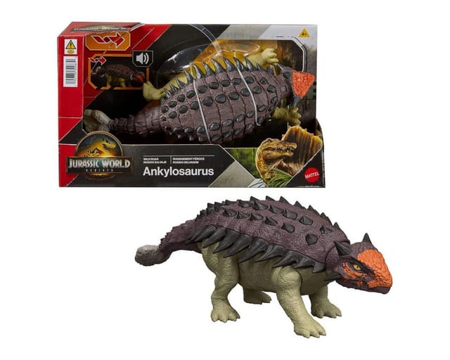 Mattel® Spielfigur Mattel JGB90-Jurassic World-Die Wiedergeburt-Ankylosaurus mit Geräusc
