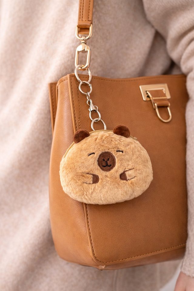 soma Aufbewahrungstasche Capybara Plüsch Portemonnaie – Niedliche Geldbörse mit Reißverschluss (Set, 1-tlg., 1er-Pack), Weiches Etui für Kinder&Erwachsene,Unsor­tiert 1von5 Motiven,12×9×5cm Bild 3