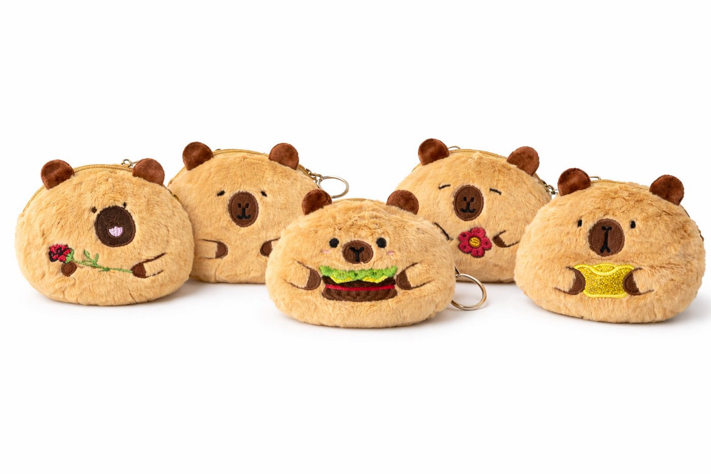 soma Aufbewahrungstasche Capybara Plüsch Portemonnaie – Niedliche Geldbörse mit Reißverschluss (Set, 1-tlg., 1er-Pack), Weiches Etui für Kinder&Erwachsene,Unsor­tiert 1von5 Motiven,12×9×5cm Bild 5