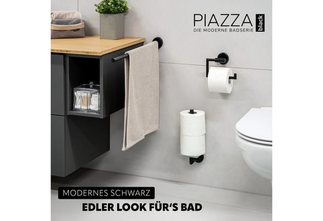 bremermann Teleskop-Handtuchhalter Bad-Serie PIAZZA BLACK - aus Edelstahl matt schwarz