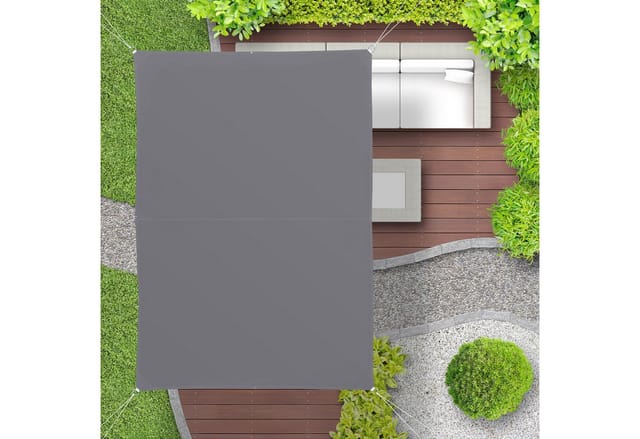 relaxdays Sonnensegel Rechteckiges Sonnensegel grau, 2 x 3 m