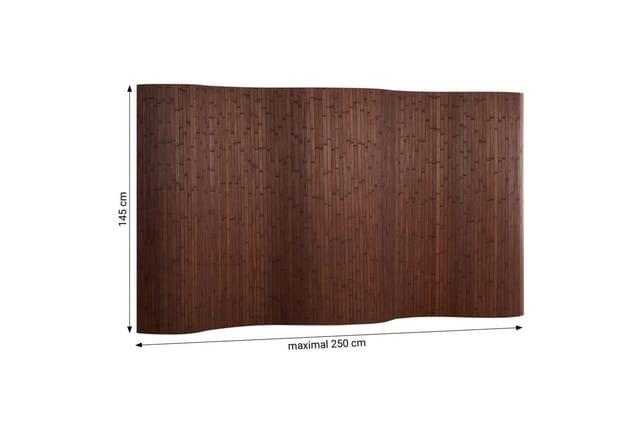Homestyle4u Paravent Raumteiler Trennwand Bambus Sichtschutz Holz 145x200 195x200 Indoor (1 St), Walnuss, Faltwand