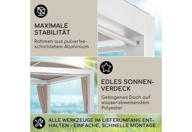 blumfeldt Gartenliege Eremitage Double XL, Set, Liegeinsel 2 Personen Garten Sonneninsel Dach Gartenliege Doppelliege