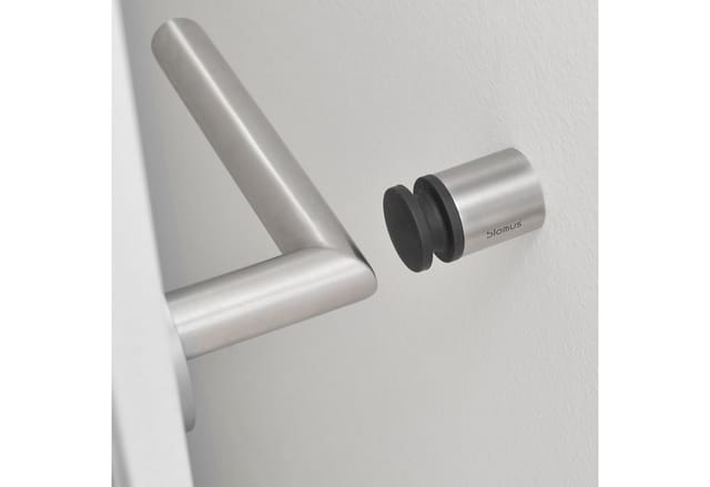 blomus Wandtürstopper -ENTRA- Türstopper: Edles Design & robuster Schutz für Wände, Edelstahl, Weichkunststoff-Puffer, Langlebig, Modernes Design, Vielseitig