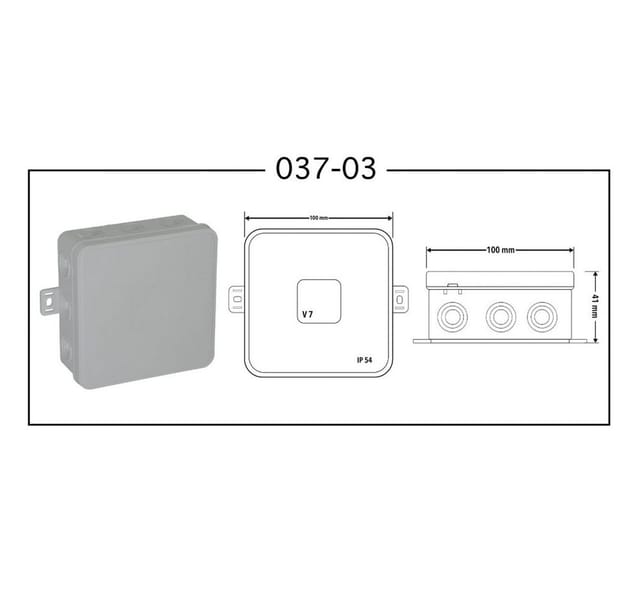 ViPlast Kabelbox Abzweigdose V7 Aufputzdose 12 Einführungen grau 400V, (1-tlg), 12 Eingängen