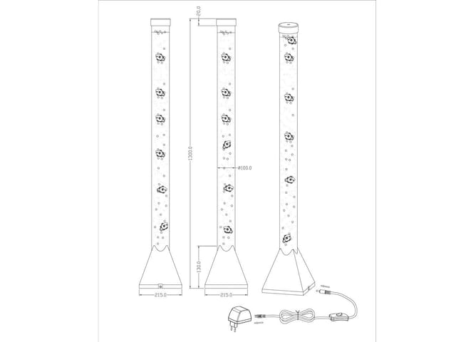 Reality Leuchten Stehlampe Reality Leuchten Wassersprudelsäule MOTION BH 22x130 cm grau