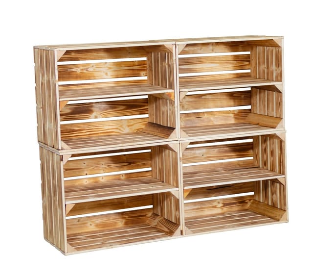 Kistenkolli Altes Land Allzweckkiste Schuhregal mit 8 Ebenen Schuhschrank, Schuhaufbewahrung, Schuhorganize (Spar-Set, 1er Set)