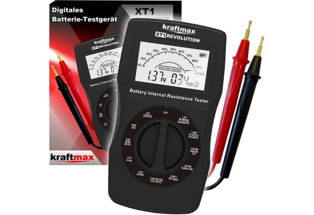 kraftmax Batterietester Profi Batterietester XT1 Revolution V2 Akku Batterie Tester, (1 St)