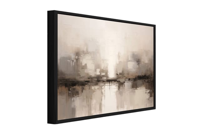 Wallarena Leinwandbild Abstrakt Kunst Beige Modern Wandbild Groß Kunstdruck Wandbilder, Abstrakt (Einteilig, 1 St), Wandbild mit Rahmen Wohnzimmer Schlafzimmer Küche Flur
