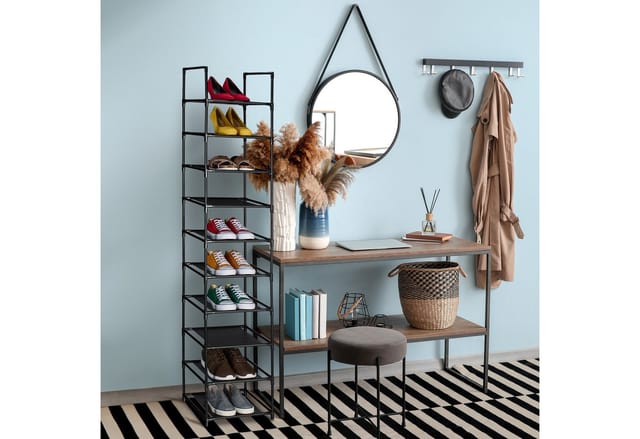 relaxdays Schuhregal schmal, 10 Ebenen