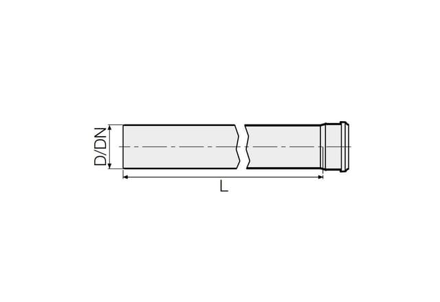 Valsir Ablaufrohr HT Rohr, mit einseitiger Steckmuffe und Gummidichtung, Ø 40 mm