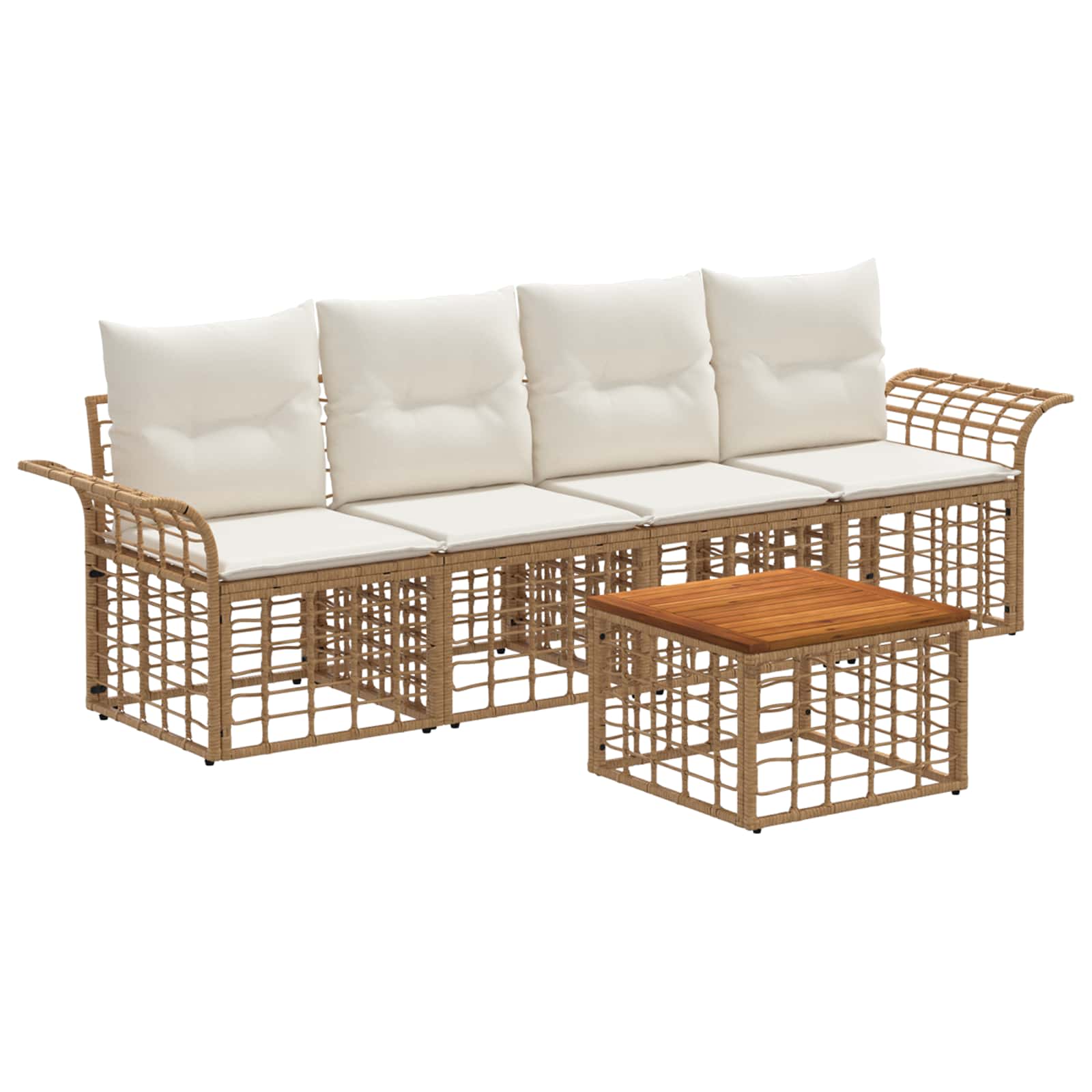 Maison Exclusive - Outdoor-sofagarnitur 5 Stk. 4-sitzer Natur Und