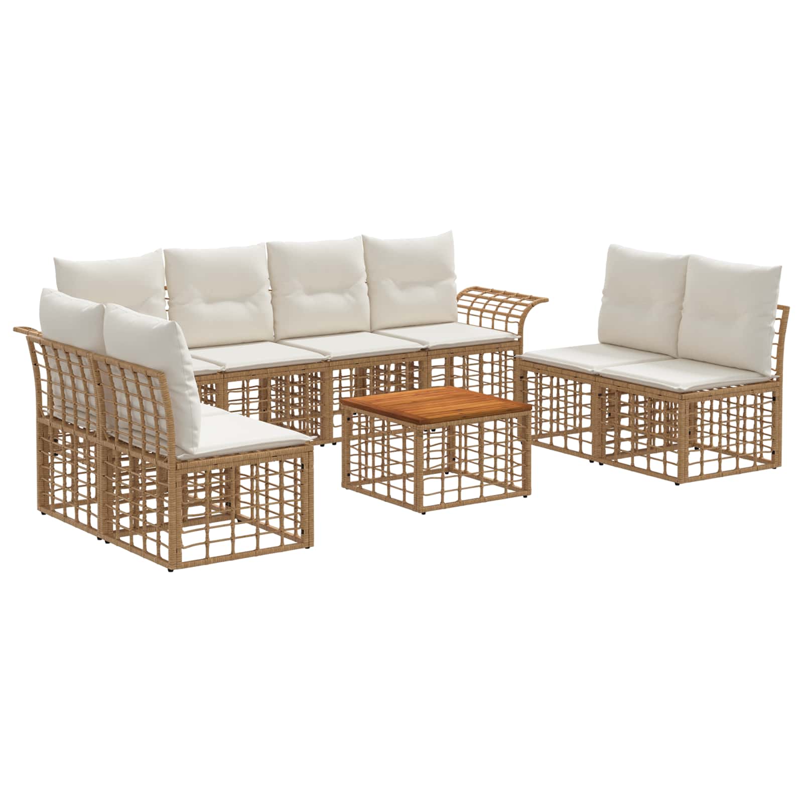 Maison Exclusive - Outdoor-sofagarnitur 9 Stk. 8-sitzer Natur Und
