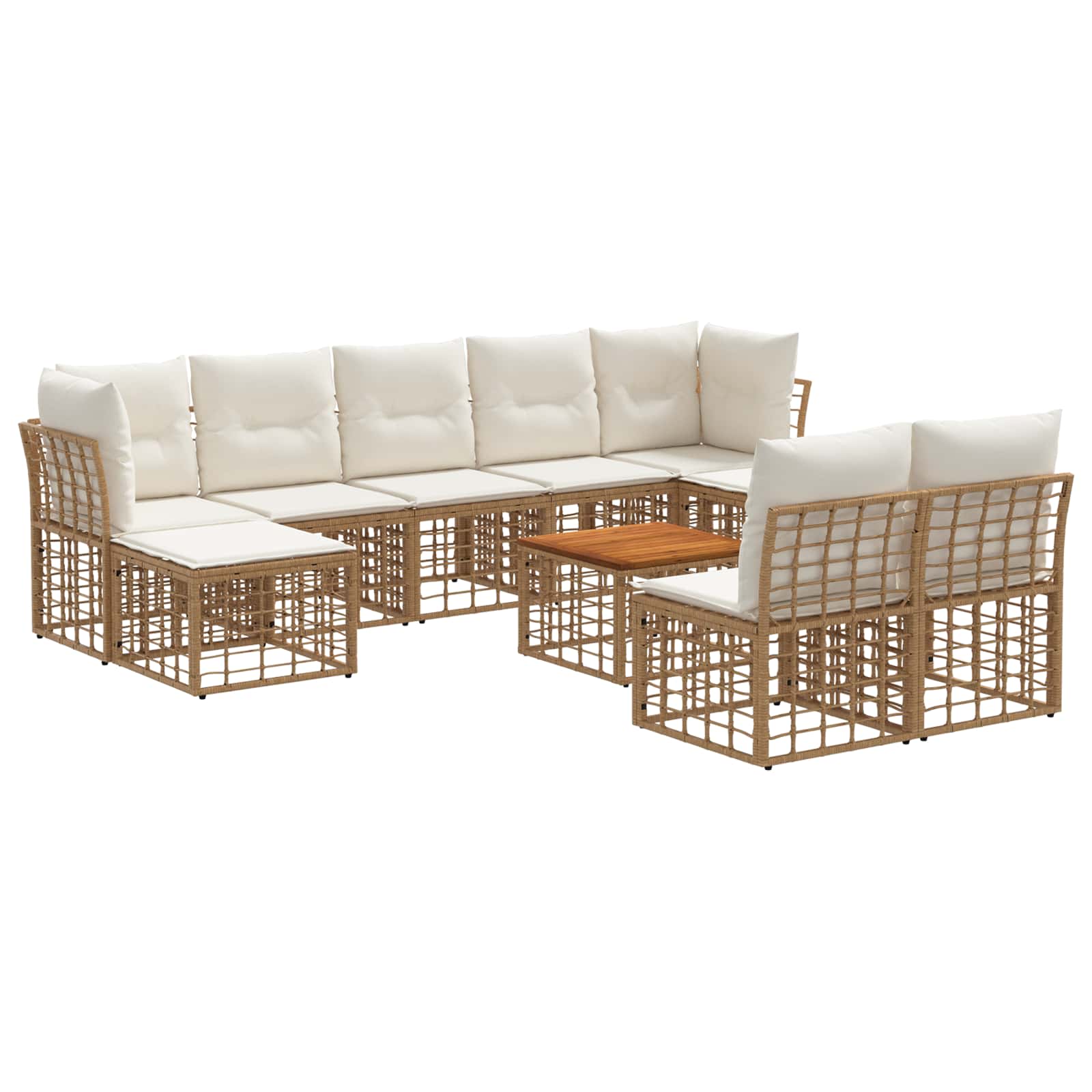 Maison Exclusive - Outdoor-sofagarnitur 10 Stk. 9-sitzer Natur Un