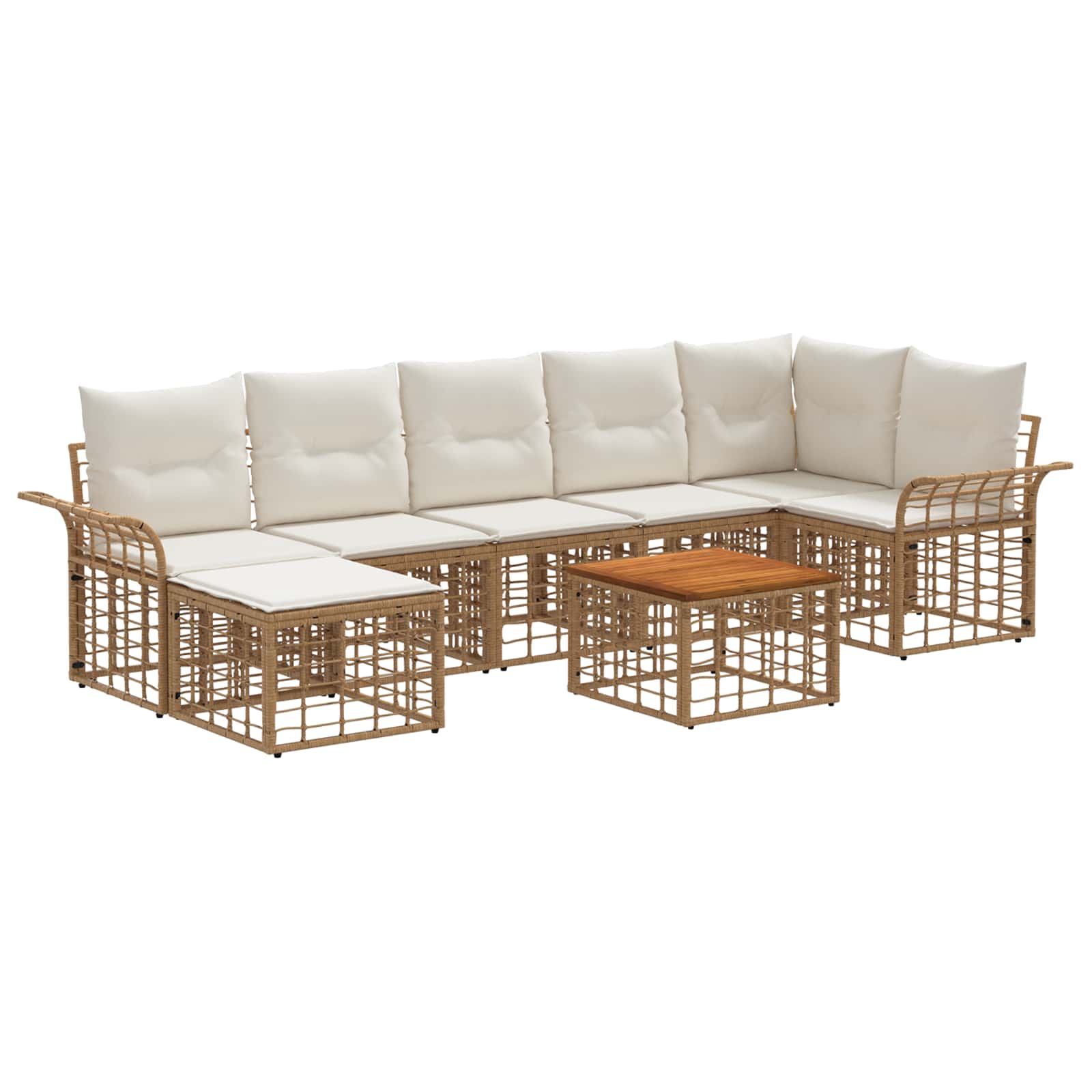 Maison Exclusive - Outdoor-sofagarnitur 8 Stk. 7-sitzer Natur Und
