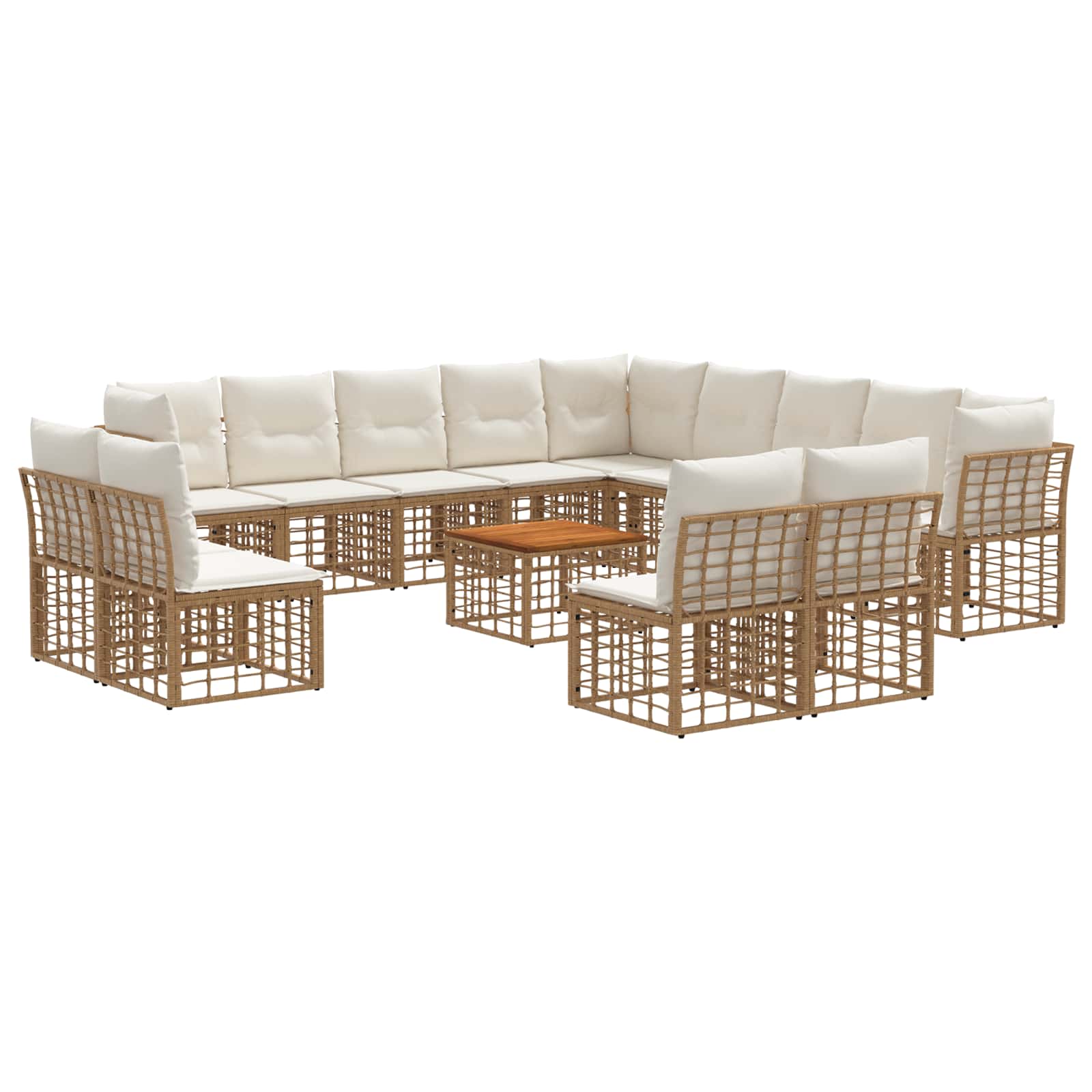 Maison Exclusive - Outdoor-sofagarnitur 14 Stk. 13-sitzer Natur U