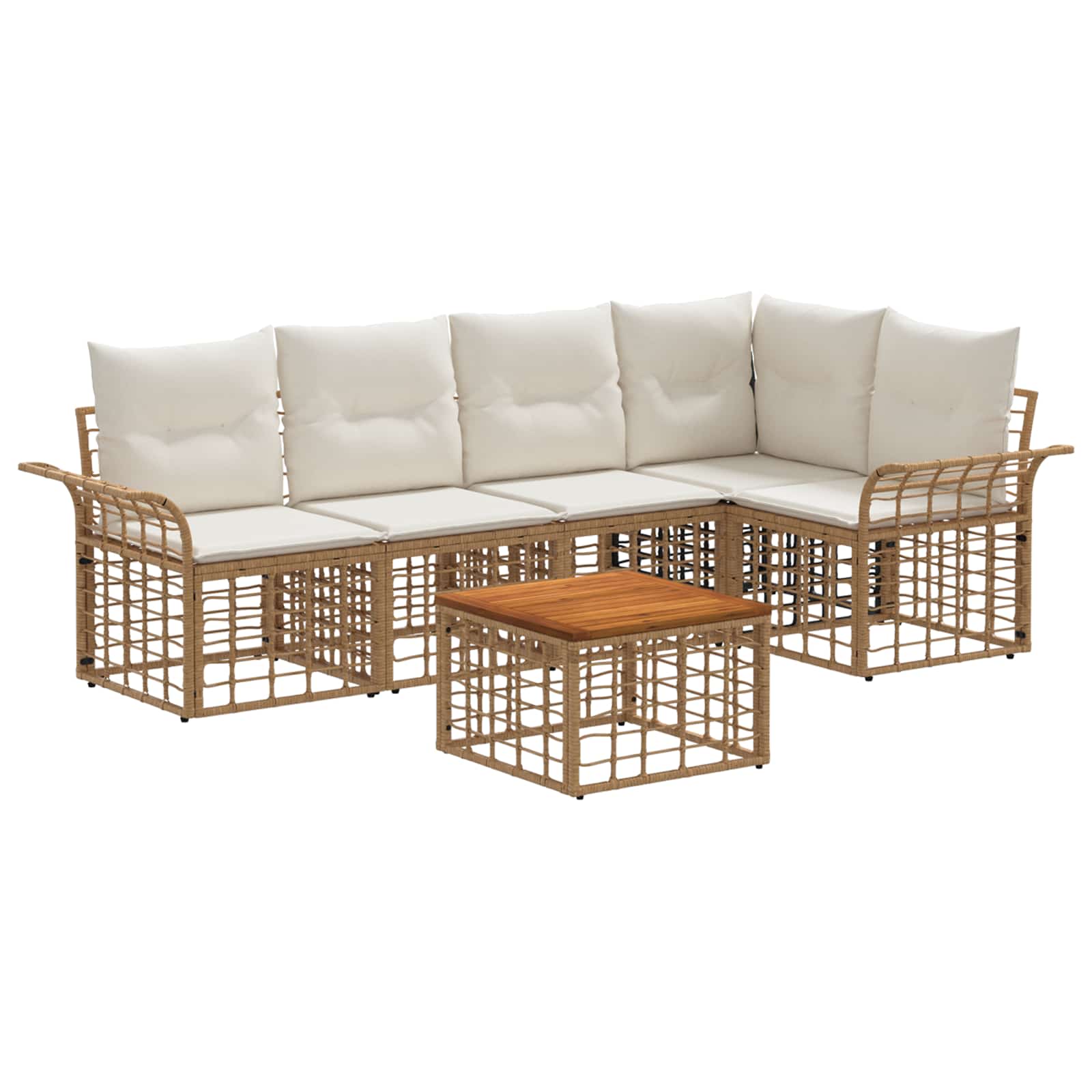 Maison Exclusive - Outdoor-sofagarnitur 6 Stk. 5-sitzer Natur Und