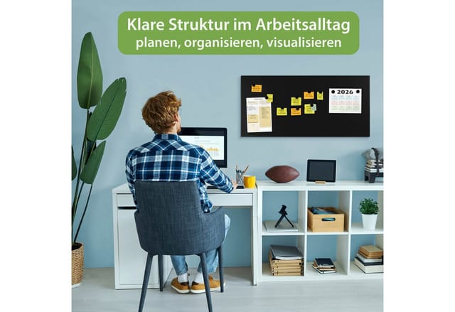 banjado Magnettafel aus Metall 78x37cm in schwarz, weiß oder grau, (mit Montagematerial und Magneten), magnetisch