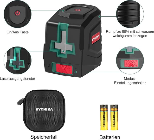 HYCHIKA Laserwasserwaage HYCHIKA Cross Line Laser Green