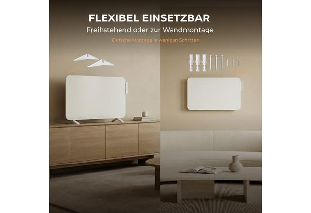 Bringer Infrarotheizung, 2000 Watt Hybrid Heizung mit Smart Thermostat, WiFI & App, bis 30m²
