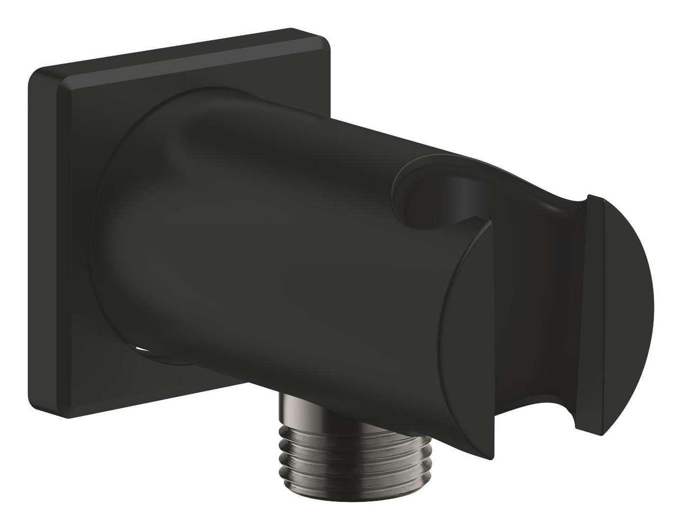 Grohe Rainshower Wandabgangsbogen Mit Halter, Eckige Rosette, Ag 1/2", Ganzmetallgehäuse, Eigensicher, Mattschwarz, 266592430