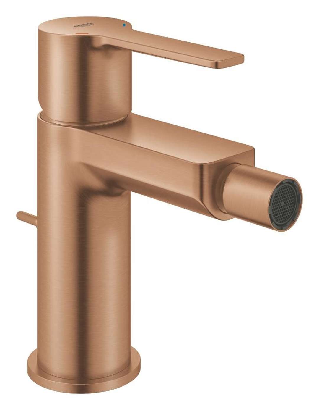 Grohe Einhand-bidetbatterie Lineare, 1-loch-montage, Zugstangen-ablaufgarnitur 1 1/4", Warm Sunset Gebürstet, 33848dl1