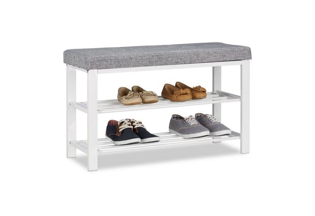 relaxdays Schuhbank mit Polst, grau
