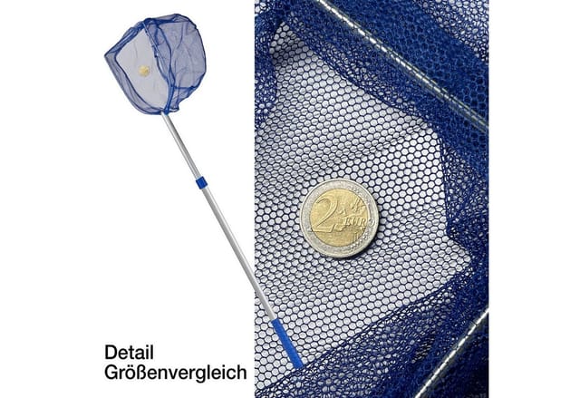 BigDean Kescher 75-121cm Teichkescher Teleskopstange Feinmaschig Teich Algenkescher (Packung, 1-St., Kescher), Teleskop Kescher, Teich, Pool