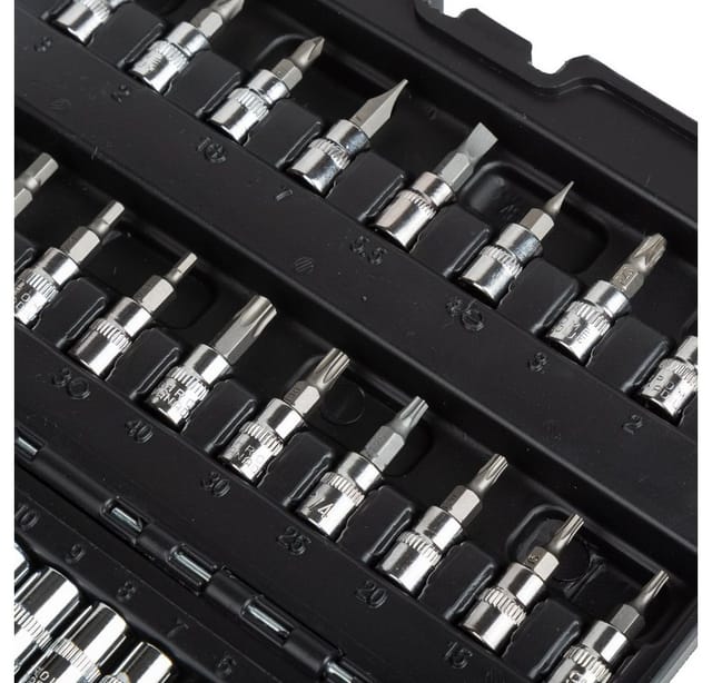 P & K Werkzeugset 46-teiliges Knarrenkasten-Set mit Knarre und Steckschlüsselsatz 1/4“, (46-tlg)