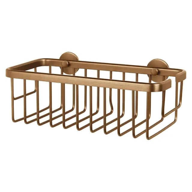 tesa Duschablage Duschablage MOON - selbstklebendes, extra tiefes Duschregal, Packung 3-tlg., PVD-beschichtetes Metall - ohne Bohren - 92 x 250 x 125 mm - Bronze