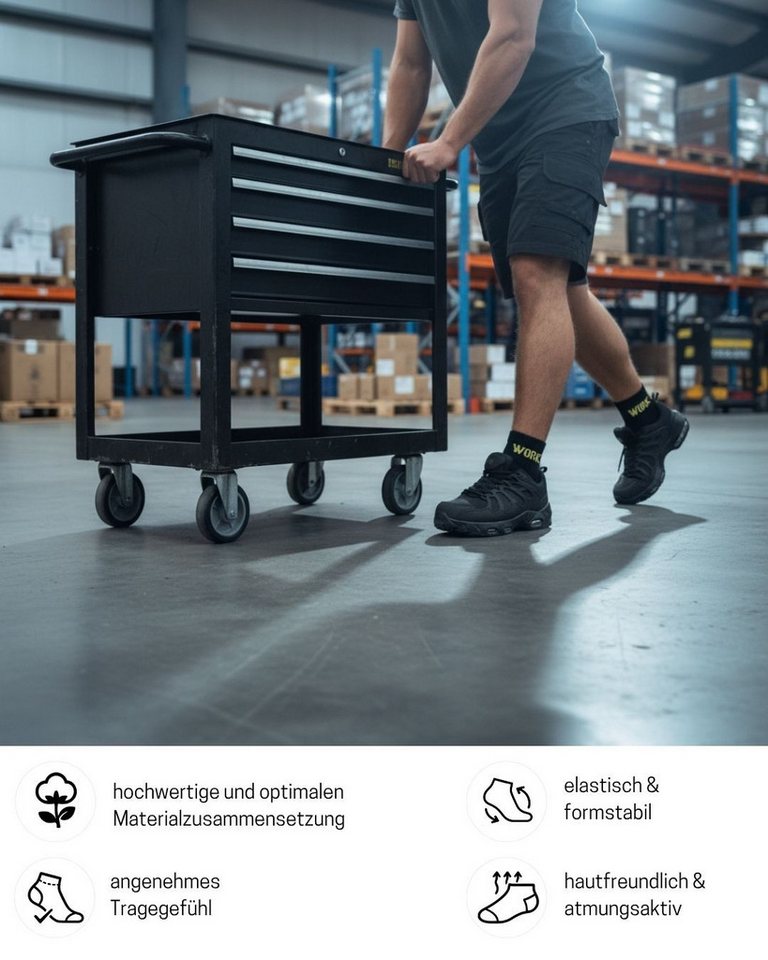 sockenkauf24 Arbeitssocken Herren Kurze Premium WORK Quarter Socken mit Komfortbund, verstärkt (5-Paar) gepolsterte Sohle, ohne Naht, Ferse & Fußspitze verstärkt Bild 5
