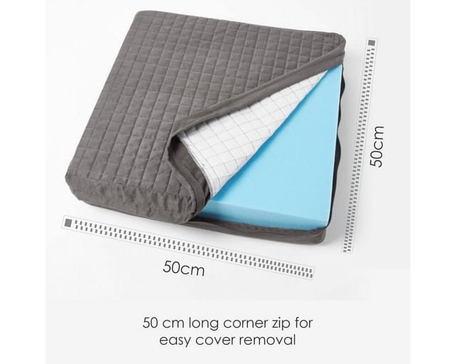 Homescapes Sitzkissen Wattierter Sitzkissenbezug 50 x 50 x 10 cm aus Baumwolle, grau