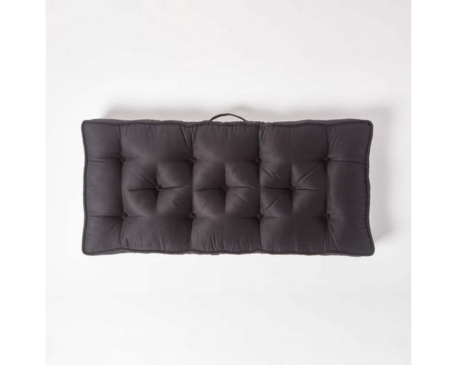 Homescapes Sitzkissen Sofa-Auflage 100 x 48 cm mit Veloursbezug – dickes Sitzkissen schwarz