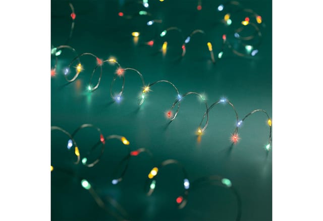 Spetebo LED-Lichterkette LED Draht Lichterkette 5 m - 100 LED, 100-flammig, Deko Beleuchtung für Außen mit 8 Funktionen