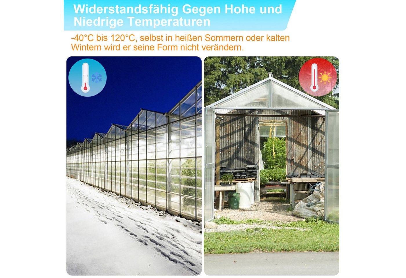 Clanmacy Doppelstegplatte Hohlkammerplatte Transparente Polycarbonat-Doppelschichtplatte, 4,00 mm, (14-St)
