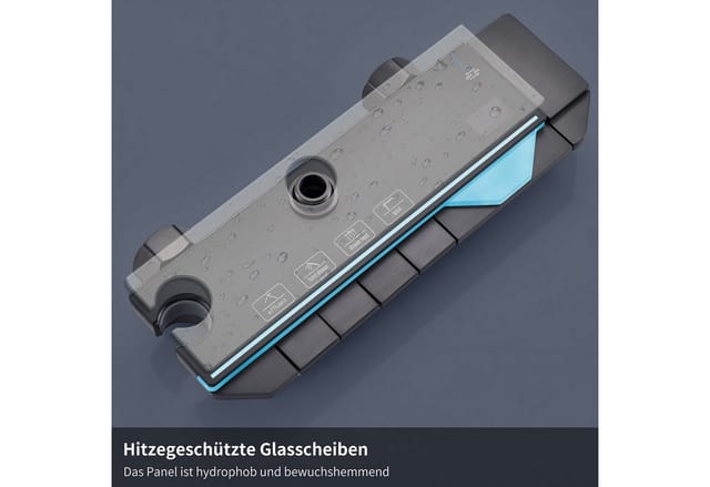 HOMELODY Duschsystem Duschsäule Massagedusche, Regendusche, mit Ambiente-Licht, 3 Strahlart(en), Set, mit Handbrause,mit Wasserfallauslauf,Graphitgrau