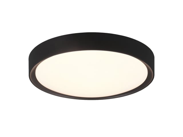 TRIO Leuchten LED Deckenleuchte, LED fest integriert, Warmweiß, Flache Badezimmer Lampe, Bad-Lampe Decke in Schwarz, Gäste WC, Ø 33cm